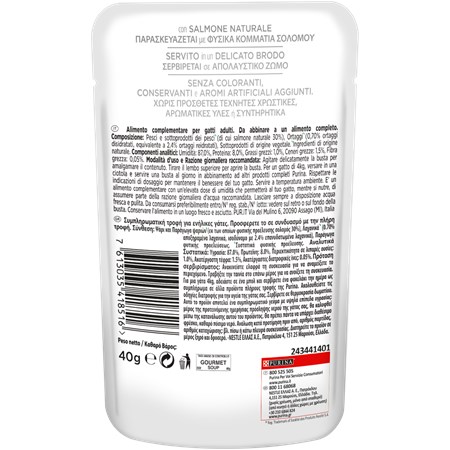 GOURMET Nature's Creations Soup Salmone Verdure 40 gr Bustina Gatti in Gatti