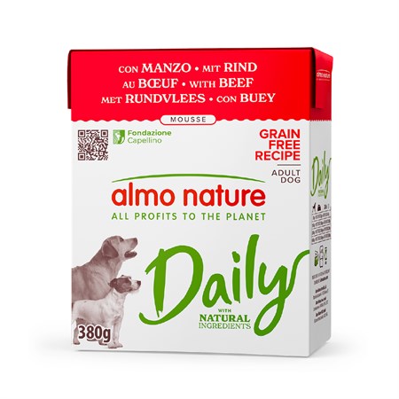 Almo Nature Daily Mousse Manzo 380 gr Umido Per Cane in Gatti