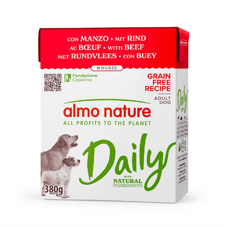 Almo Nature Daily Mousse Manzo 380 gr Umido Per Cane