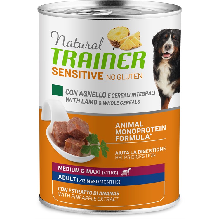Natural Trainer Sensitive No Gluten Adult Agnello 400 gr Umido Cane