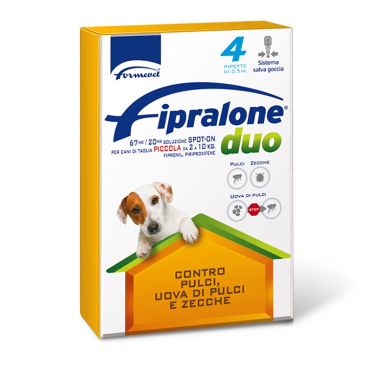 Fipralone Duo Cane 2-10 Kg Antipulci Antizecche 4 pipette
