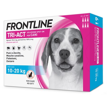 Frontline Tri Act 10 - 20 kg 3 Pipette Antiparassitario Per Cane in Cani