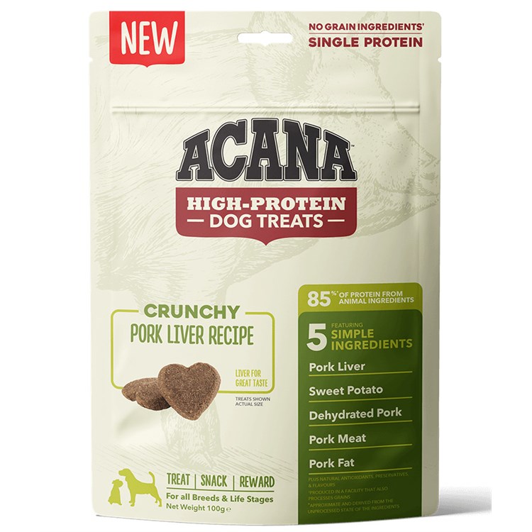 Acana Hight Protein Snack 100 gr Fegato di Maiale per Cani