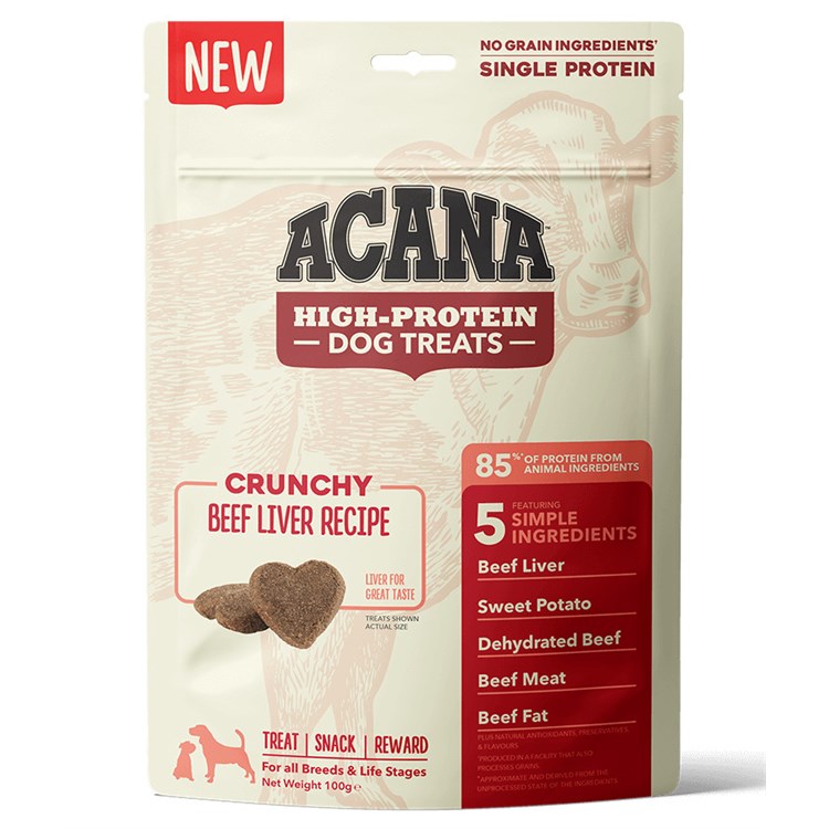 Acana Hight Protein Snack 100 gr Fegato di Manzo per Cani