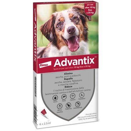 advantix spot on6pipette 1ml 10 25 kg