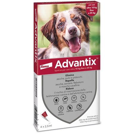advantix spot on per cani da 10 a 25 kg 4 pipette