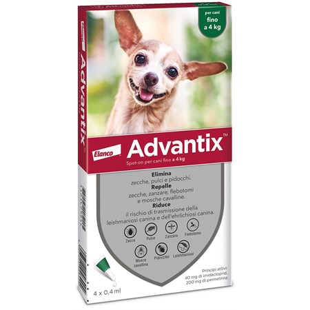 advantix spot on per cani inferiori ai 4 kg peso 0 4 kg 4 pipette