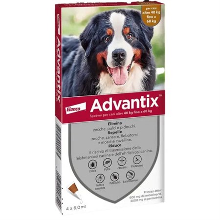 advantix spot on per cani oltre 40 kg fino a 60 kg 4 pipette