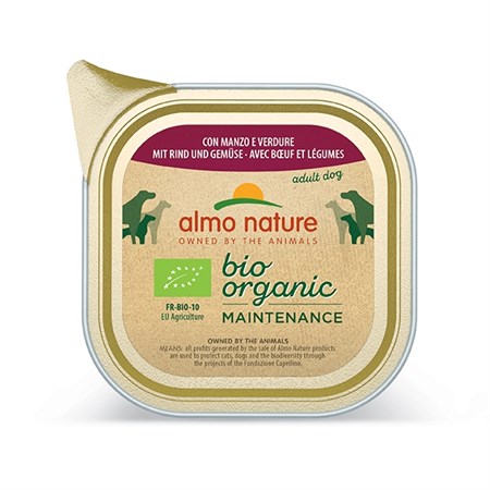 almo nature bio organic manzo e verdure 300 gr umido per cane