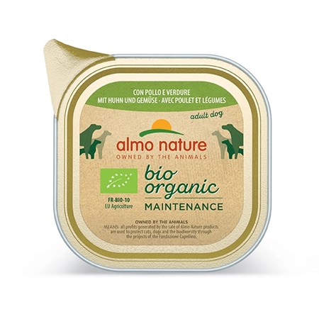 almo nature bio organic pollo e verdure 300 gr umido per cane