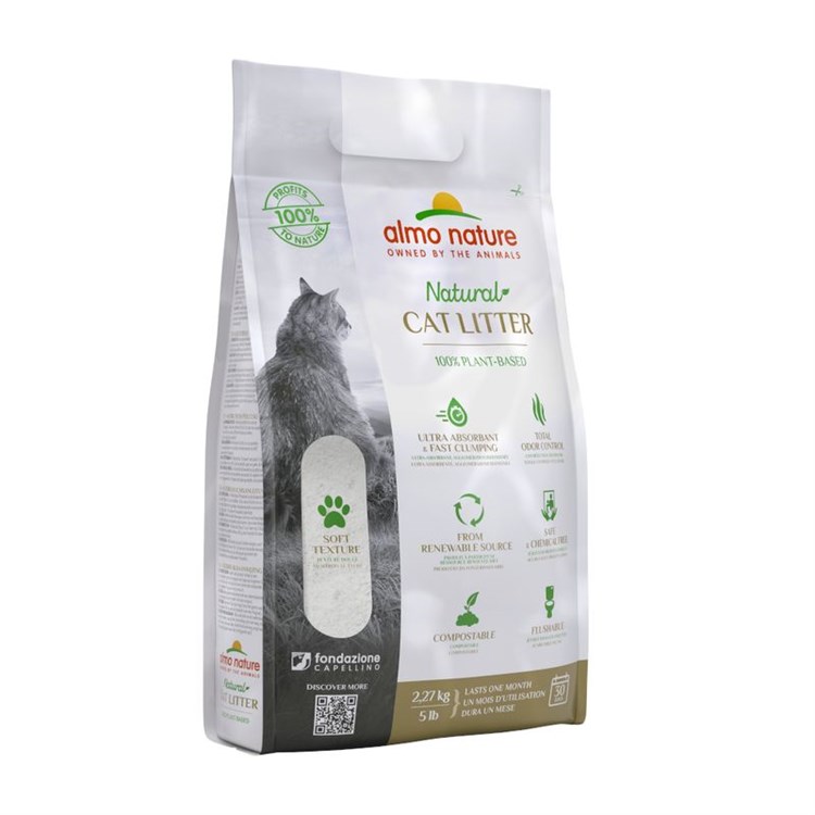 Almo Nature Cat Litter 2,27 kg Lettiera Agglomerante Vegetale Per Gatti