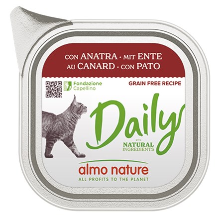 almo nature daily menu anatra 100 gr vaschetta umido per gatti