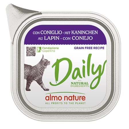 almo nature daily menu coniglio 100 gr vaschetta umido per gatti