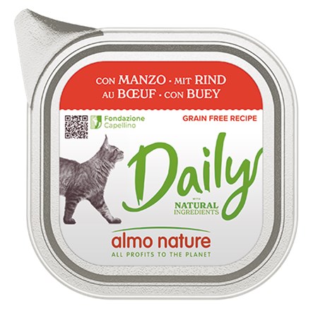 almo nature daily menu manzo 100 gr vaschetta umido per gatti