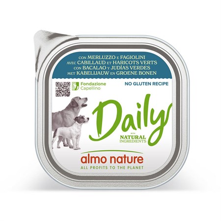 almo nature daily menu merluzzo e fagiolini 100 gr per cane