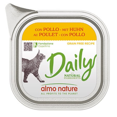 almo nature daily menu pollo 100 gr vaschetta umido per gatti