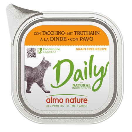 almo nature daily menu tacchino 100 gr vaschetta umido per gatti