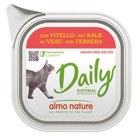 almo nature daily menu vitello 100 gr vaschetta umido per gatti