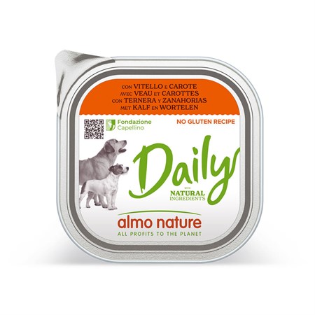 almo nature daily menu vitello e carote 100 gr per cane