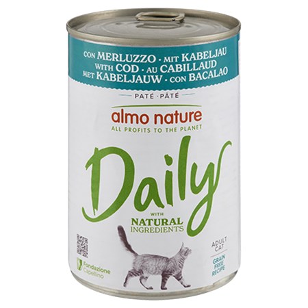 almo nature daily merluzzo 400 gr barattolo umido per gatti