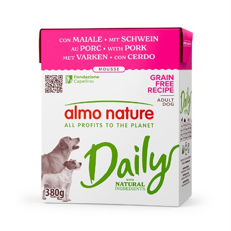 Almo Nature Daily Mousse Maiale 380 gr Umido Per Cane in Gatti
