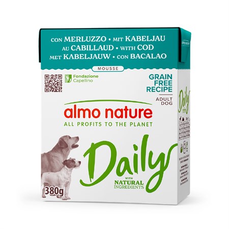 almo nature daily mousse merluzzo 380 gr umido per cane