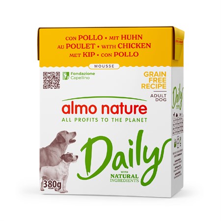 Almo Nature Daily Mousse Pollo 380 gr Umido Per Cane in Cani