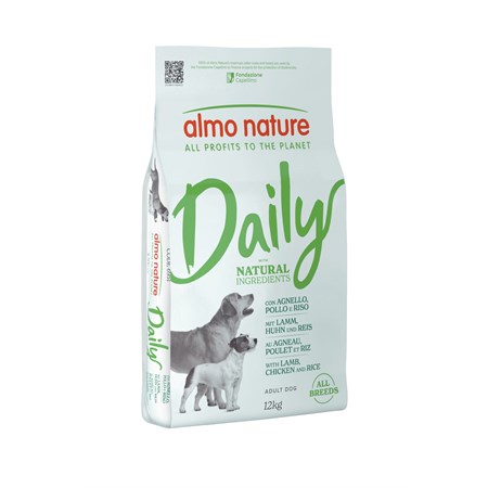 almo nature daily natural all breeds adult dog agnello pollo e riso 1 2 kg crocchette per cani