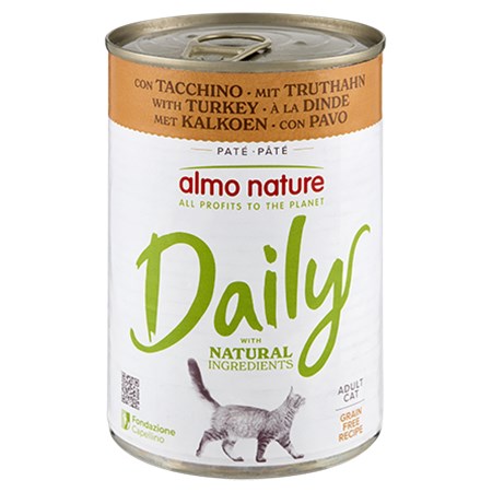 almo nature daily tacchino 400 gr barattolo umido per gatti