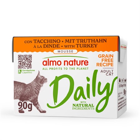 Almo Nature Daily Mousse Tacchino 90 gr  Umido Per Gatti in Gatti
