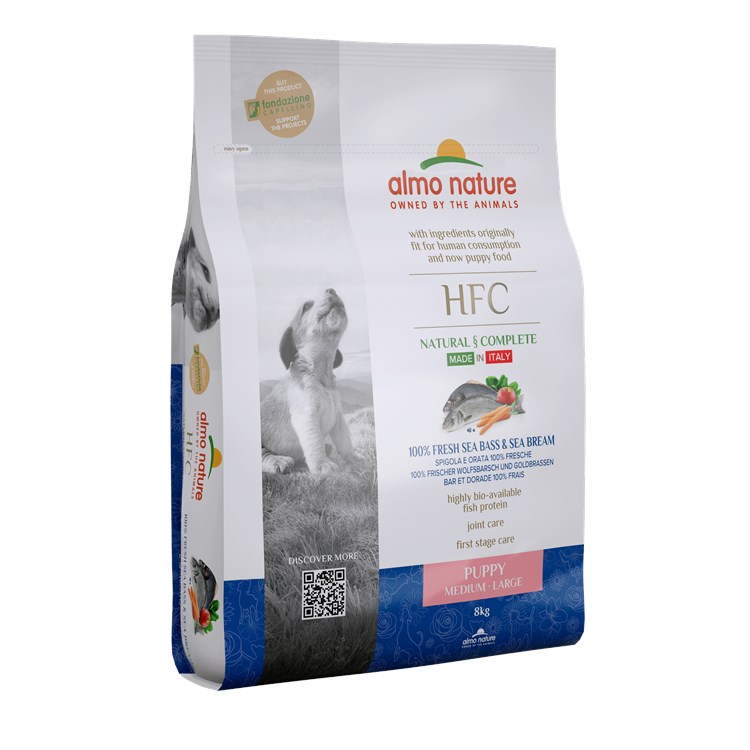 Almo Nature Dog HFC Puppy Medium Large Spigola e Orata 8 kg