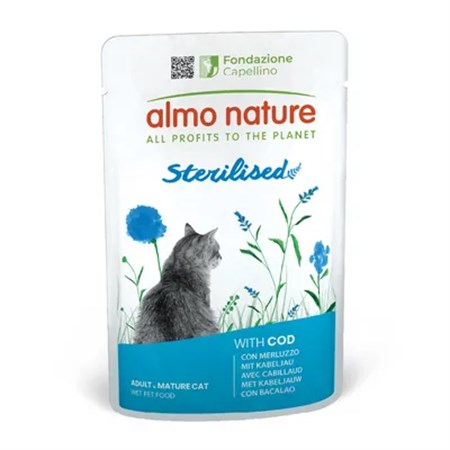almo nature functional sterilised merluzzo umido per gatto 70 gr