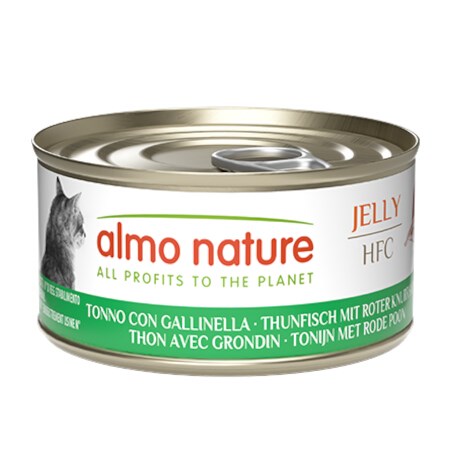 almo nature hfc jelly tonno con gallinella 70 gr per gatti
