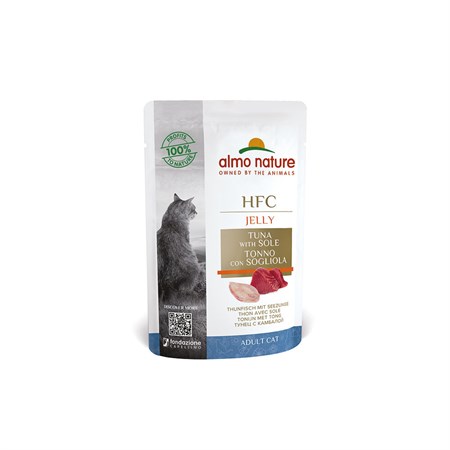 almo nature hfc jelly tonno con sogliola 55 gr bustine umido gatto