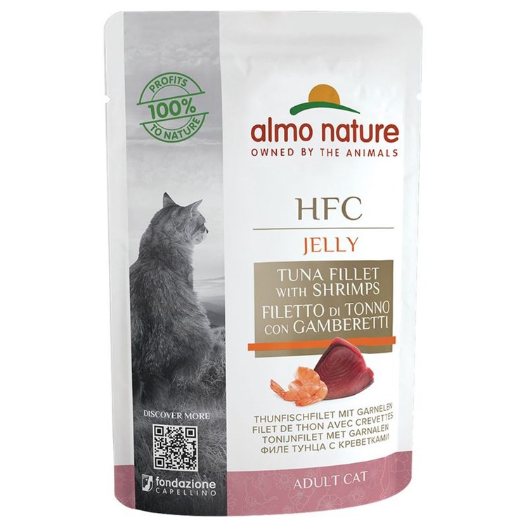 Almo Nature HFC Jelly Tonno e Gamberetti 55 gr Bustine Umido Gatto