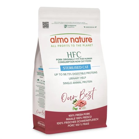 almo nature hfc longevity sterilised maiale 1 2 kg crocchette per gatti