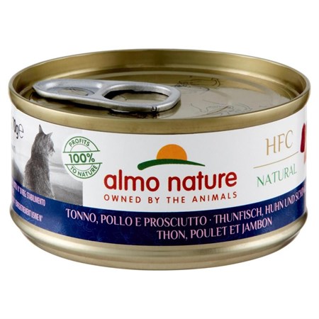 almo nature hfc natural tonno pollo prosciutto 70 gr per gatti