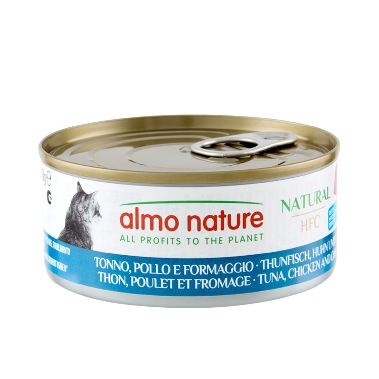 Almo Nature Hfc Tonno Pollo e Formaggio 150 gr Scatoletta Per Gatti