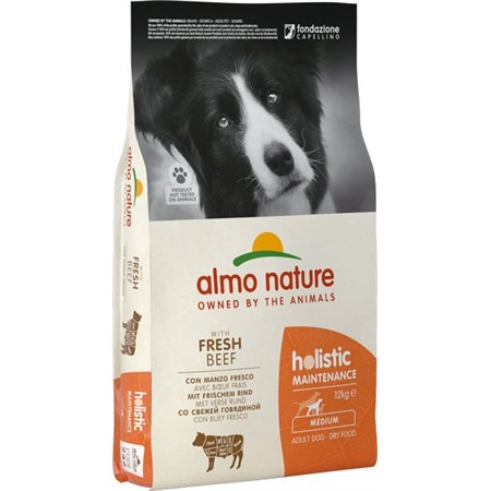 almo nature holistic medium adult dog 12 kg manzo e riso per cani