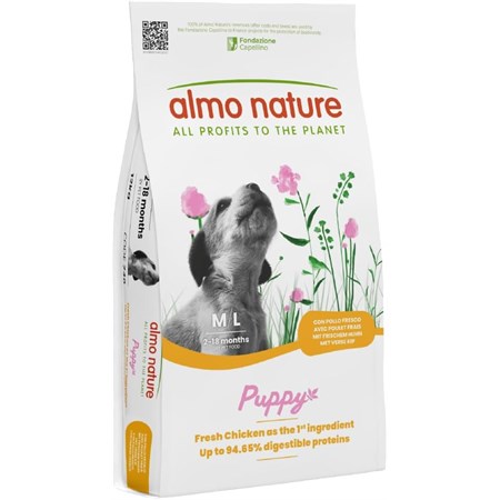 almo nature holistic puppy large dog 12 kg pollo fresco per cani