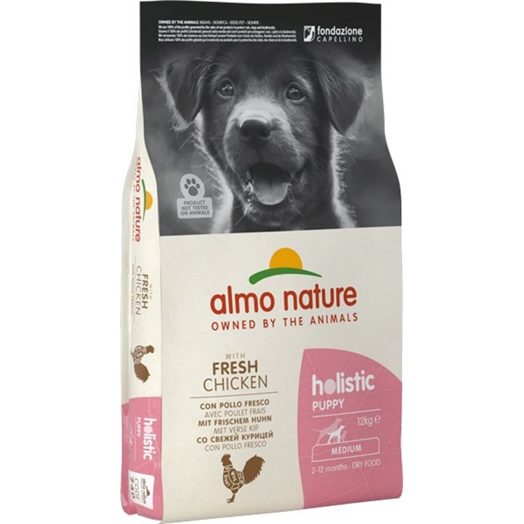 Almo Nature Holistic Puppy Medium Dog 12 kg Pollo Fresco per Cani MOLTO DANNEGGIATO