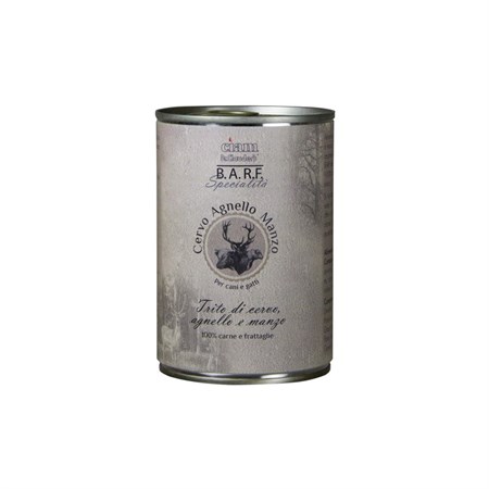 barf dr clauder s trito cervo agnello e manzo 400 gr umido per cane e gatto