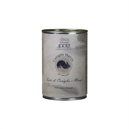 barf dr clauder s trito coniglio e manzo 400 gr umido per cane e gatto