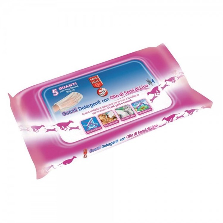 Bayer Detergenti Olio di Semi 5 Guanti Per Cani e Gatti Sano e Bello