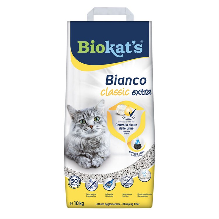 Biokats Bianco Classic Extra 10 kg Lettiera Agglomerante Per Gatti