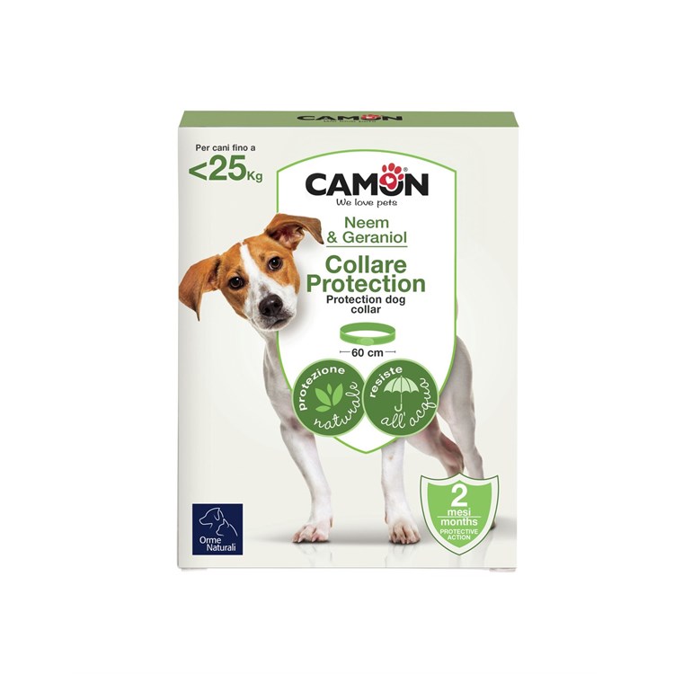Camon Protection Orme Naturali Collare Olio Di Neem Cane Fino a 25 kg 60 cm