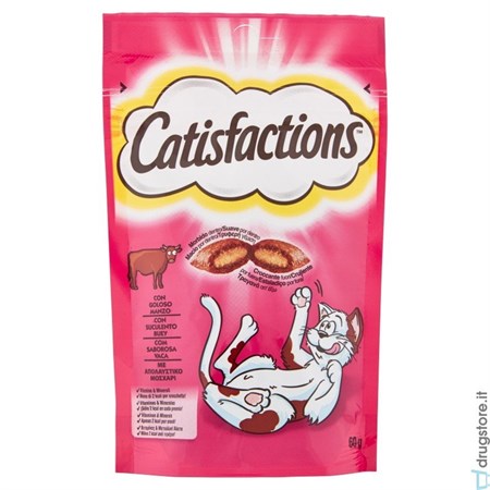 catisfactions snack per gatti 60 gr manzo