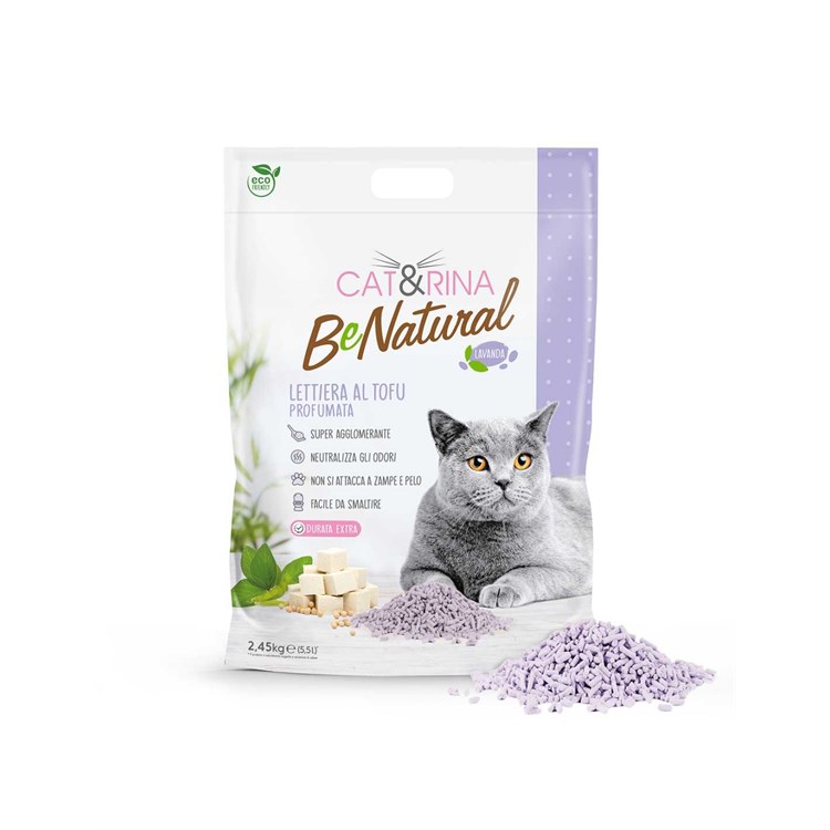 Cat&Rina Lettiera per Gatti al Tofu Lavanda 5,5 lt