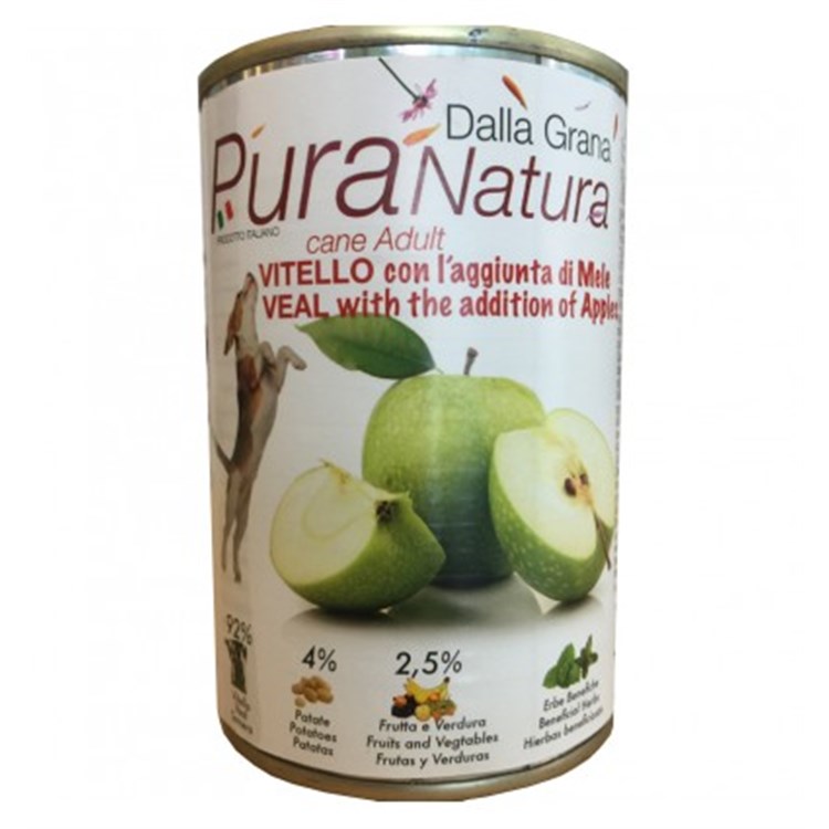 Dalla Grana Pura Natura Vitello e Mela 400 gr Per Cane Adulto