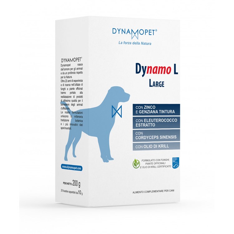 Dinamopet Dynamo Large 20 Bustine da 10 gr Per Cani fino a 40 kg